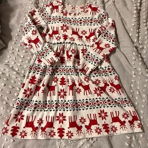 Hanna Andersson Red and White Reindeer Dress